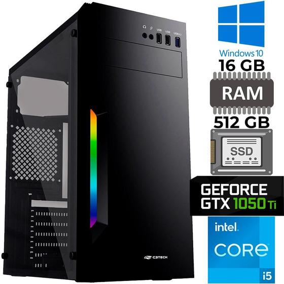 Imagem de Computador I5-7500, Ram 16Gb, Ssd 512Gb, Gtx 1050 Ti, Win 10