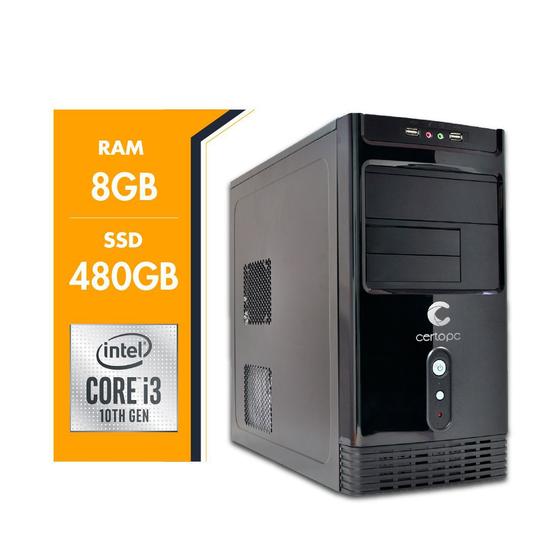 Imagem de Computador Intel Core i3 10ª Geração 8GB SSD 480GB Certo PC Smart 4310