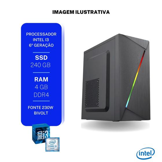 Imagem de Computador Intel Core I3 6100, 8gb Ram, Ssd 240gb