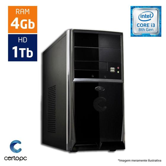 Imagem de Computador Intel Core I3 8ª Geração 4GB HD 1TB Certo PC Smart 1007
