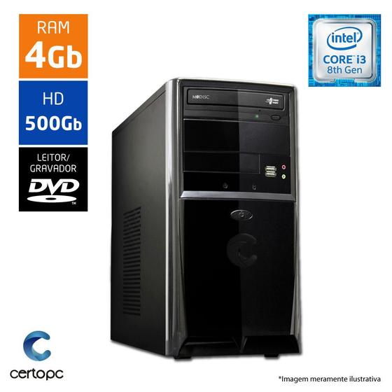 Imagem de Computador Intel Core I3 8ª Geração 4GB HD 500GB DVD Certo PC Smart 1004