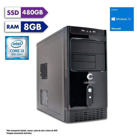 Imagem de Computador Intel Core i3 9ª Geração 8GB SSD 480GB Windows 10 SL Certo PC Smart 1220