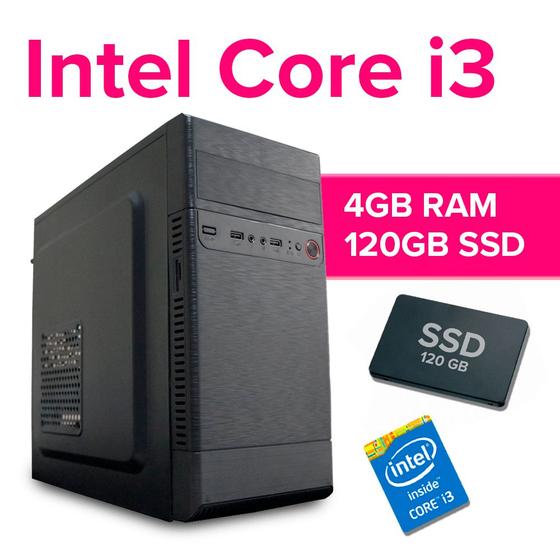 Computador Intel Core I3 Ram 4GB Ssd 120GB Hdmi Pc Cpu Menor preço em Computador Intel Core I3 Ram 4GB Ssd 120GB Hdmi Pc Cpu