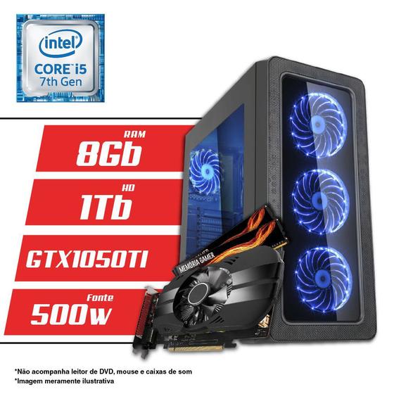 Imagem de Computador Intel Core i5 7ª Geração 8GB HD 1TB GTX 1050 TI 4GB CertoX BRAVE 5013