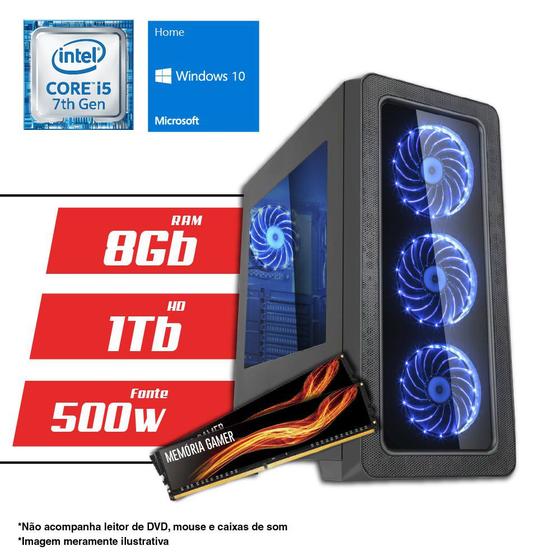 Imagem de Computador Intel Core i5 7ª Geração 8GB HD 1TB Windows 10 SL CertoX BRAVE 5010