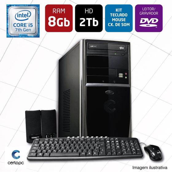 Imagem de Computador Intel Core i5 7ª Geração 8GB HD 2TB DVD Certo PC SELECT 004