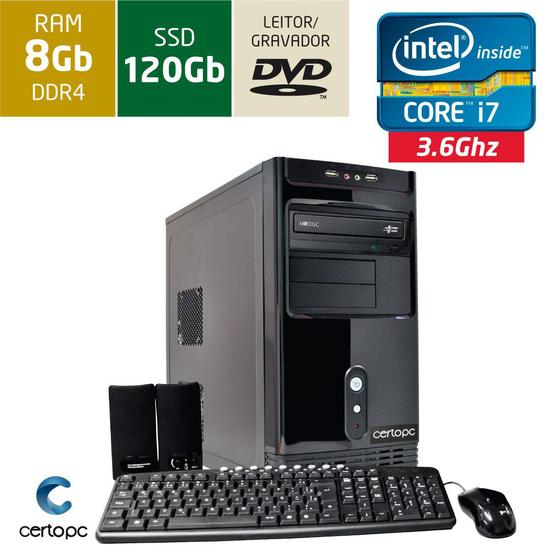 Imagem de Computador Intel Core i7 8GB SSD 120GB DVD Certo PC Desempenho 916