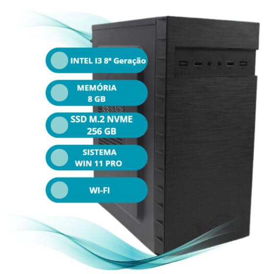 Imagem de Computador MultiPc i3 8ª Geração 8GB RAM SSD 256GB Win11 Pro