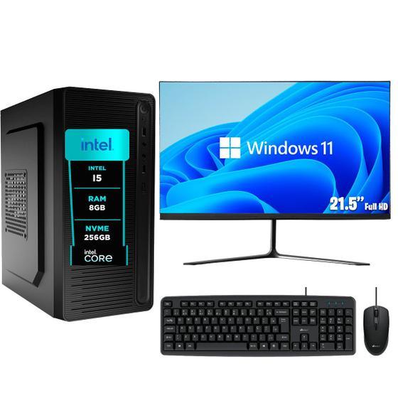 Imagem de Computador Pc Completo eFacini, Intel Core i5, 8GB, Windows 11 Pro, Monitor 22 Polegadas, Ssd NVME