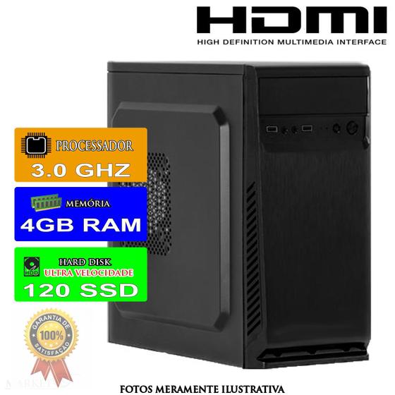 Imagem de Computador Pc Cpu 3.0GHz Com Hdmi 4GB SSD 120GB