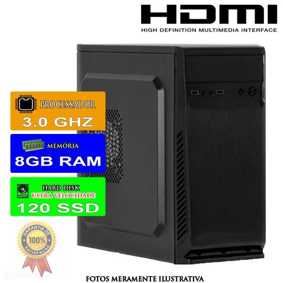 Imagem de Computador Pc Cpu 3.0GHz Com Hdmi 8GB SSD 120GB Desktop