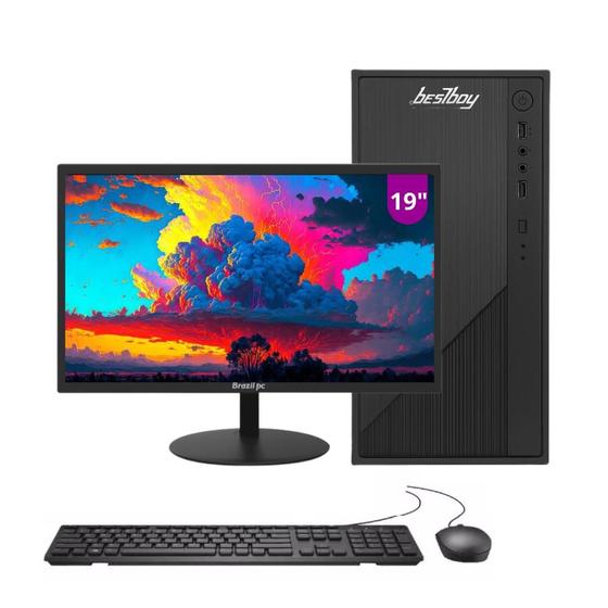Imagem de Computador Pc Cpu Completo Intel Core I5 8gb Ssd 256gb Windows 10 Trial Monitor 19 Led Hdmi Kit BestBoy