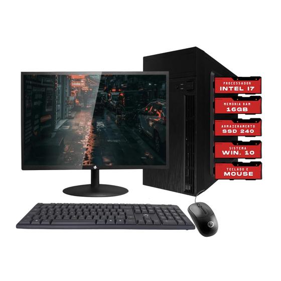 Computador PC CPU Core i7 2ª 16GB SSD 240GB Completo Menor preço em Computador PC CPU Core i7 2ª 16GB SSD 240GB Completo