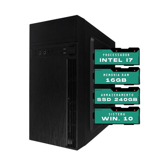 Imagem de Computador PC CPU Core i7 2ª 16GB SSD 240GB