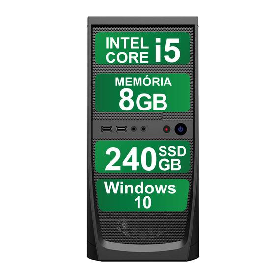 Imagem de Computador PC CPU Intel Core i5 8GB SSD 240GB Windows 10 HDMI Full HD 3green ElitePC