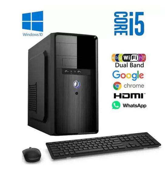 Computador PC CPU Intel Core i5 8GB SSD 240GB Windows 10 HDMI - kit teclado e mouse Menor preço em Computador PC CPU Intel Core i5 8GB SSD 240GB Windows 10 HDMI - kit teclado e mouse