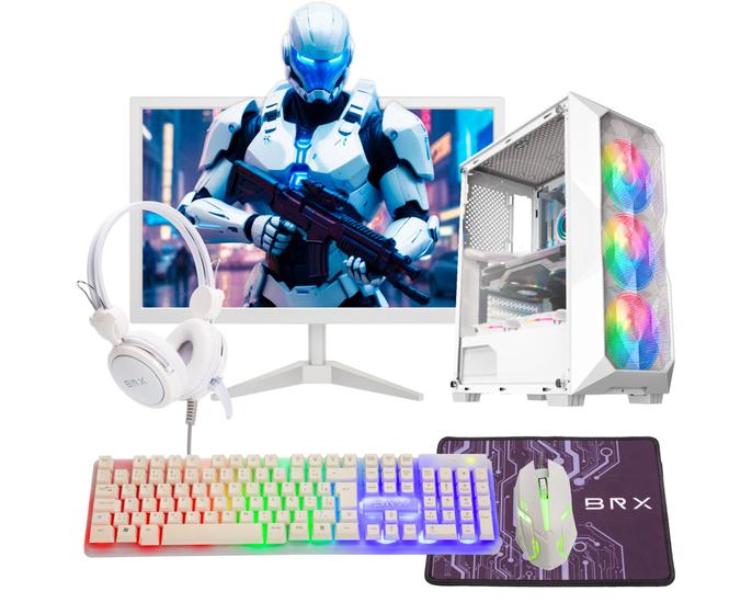 Imagem de Computador PC Gamer I7 3ª 16gb Ram Ssd 960gb GT 730 4gb Monitor 20" - BRANCO