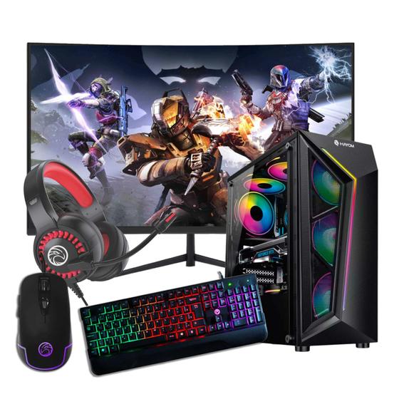 Imagem de Computador Pc Gamer i9 11ª Geração 16gb Ram Ssd 480gb Rtx 3060 Monitor 23" Curvo - Preto