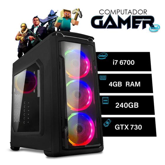 Imagem de Computador PC Gamer Intel Core i7 4GB SSD 240GB VGA 4GB Windows 10 - Lumitec