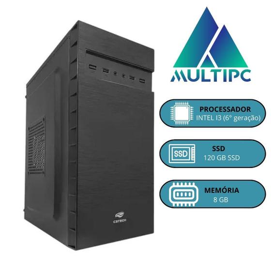 Imagem de Computador Pc I3 6100 8Gb Ddr4 120 Ssd 6 Geração Win10 Pro
