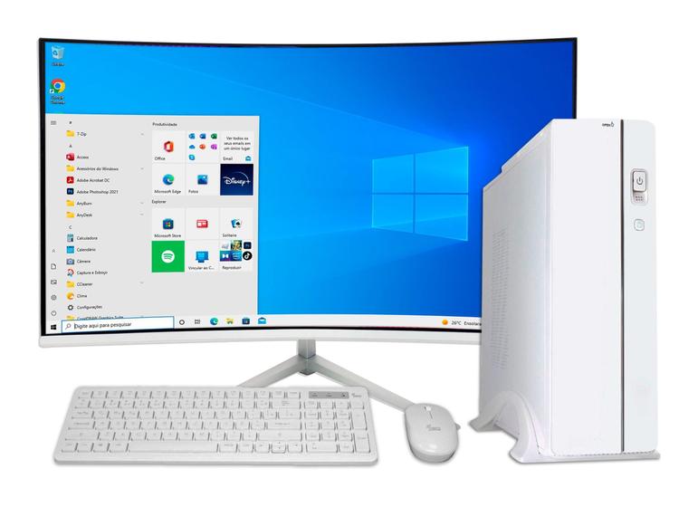 Imagem de Computador Pc Slim Branco I5 8Gb Ram Ssd 240Gb Tela 23.8 Fhd