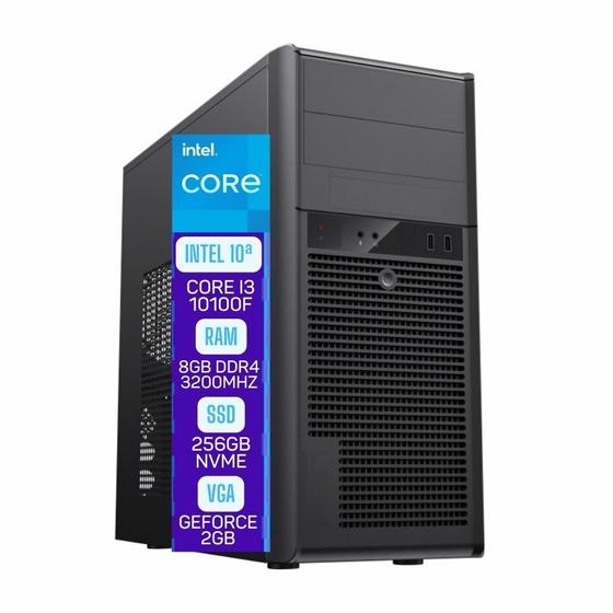 Imagem de Computador Skill Pro Intel 10ª Geração Core i3 10100F 8GB DDR4 Placa de vídeo Geforce 2GB SSD 256GB SP-009