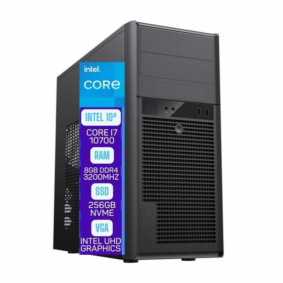 Computador Skill Pro Intel 10ª Geração Core i7 10700 8GB DDR4 SSD 256GB Windows 11 SP-029 Menor preço em Computador Skill Pro Intel 10ª Geração Core i7 10700 8GB DDR4 SSD 256GB Windows 11 SP-029