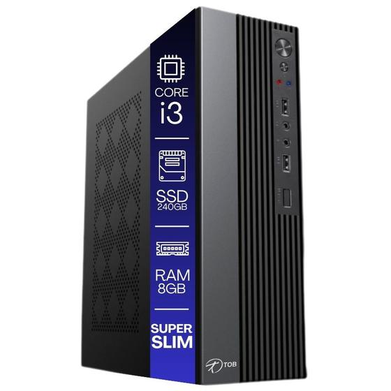 Imagem de Computador TOB Slim Compacto Intel Core i3 SSD 240GB Memória 8GB Windows 10 Trial Desktop PC CPU
