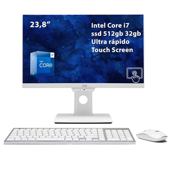 Imagem de Computador touch-screen all in one i7 16gb 512gb branco ital