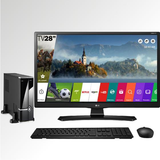 Imagem de Computador TVPC com Smart TV 28" LG 28MT49S-PS HD Intel Core I3 4GB 1TB Wifi EasyPC