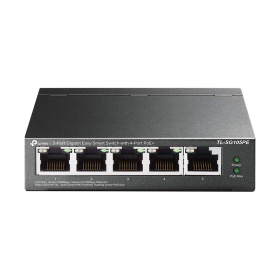 Imagem de Comutador Ethernet TP-Link TL-SG105PE 4 portas PoE+ 65W Easy Smart