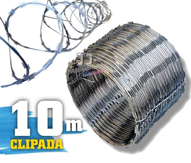 Imagem de Concertina dupla crimpada clipada cerca espiral 30cm - 10m