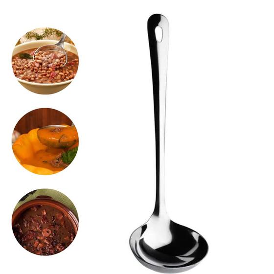 Concha Aço Inox Utensílio Cozinha para Feijão Feijoada Caldo Molho Sopa ...