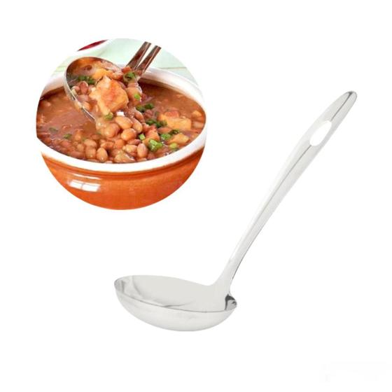 Imagem de Concha De Feijão Pequena 20 cm Aço Inox Sopa Caldo Cozinha