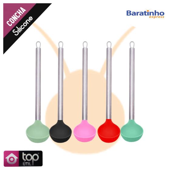 Imagem de Concha De Silicone Cozinha 30cm Com Cabo De Aço Inox