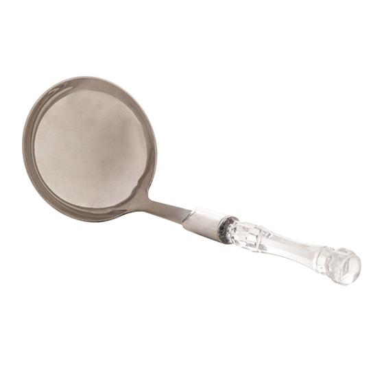 Imagem de Concha p/ sopa aço inox cabo plástico bambu cristal 19,5cm Lyor