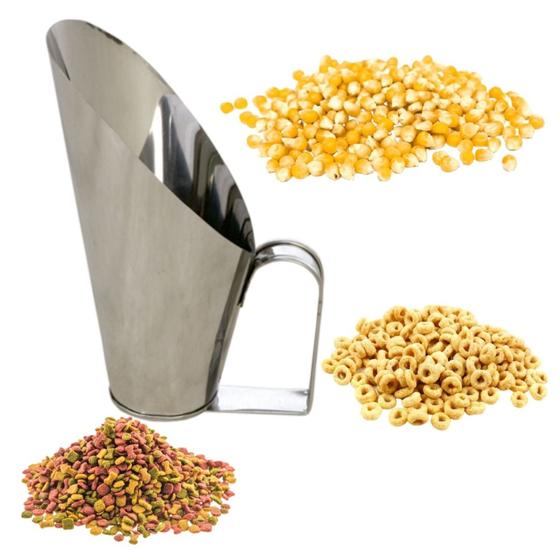 Imagem de Concha Para Cereais Aço Inox 3 Kg ou 3000 gramas Ideal Para Cereais e Grãos em Geral