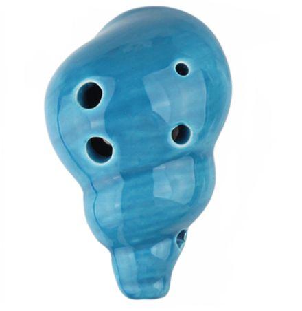 Imagem de Concha pequena Ocarina Wokex de 6 furos, alto tom C, azul cerâmico