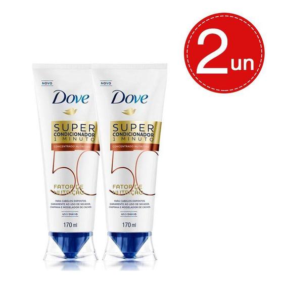 Imagem de Condicionador Dove 1 Minuto Super Nutritivo Fator 50 170ml Leve 2 Pague 17,99 Em Cada