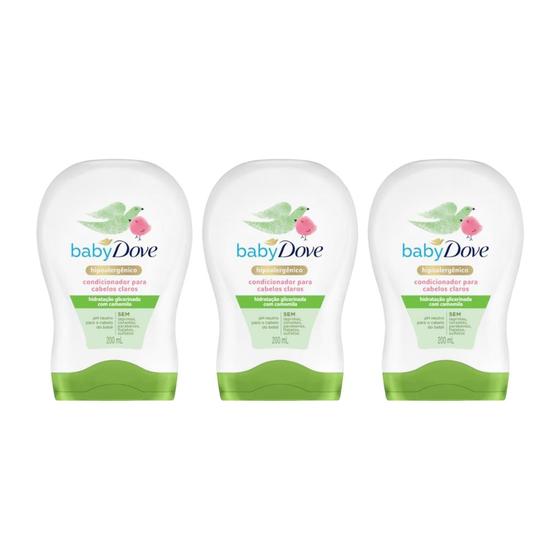 Imagem de Condicionador Dove Baby 200ml Hidra Enriquecida Claros - 3un