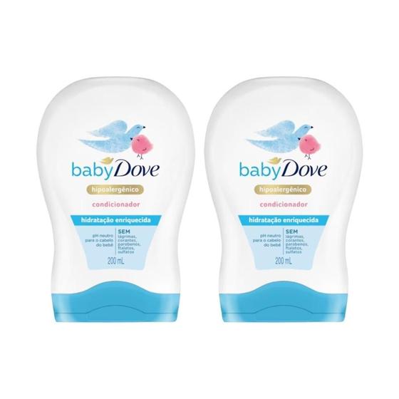 Imagem de Condicionador Dove Baby 200Ml Hidratante Enriquecida - 2Un