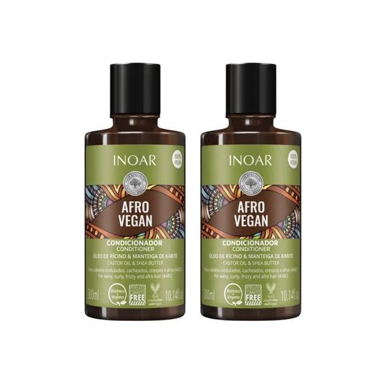 Imagem de Condicionador Inoar Afro Vegan 300mL - Kit C/ 2un