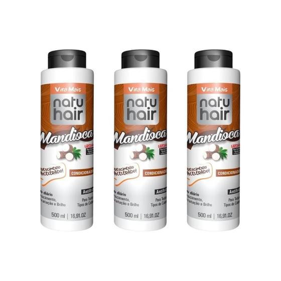 Imagem de Condicionador Natuhair 500Ml Mandioca - Kit Com 3Un