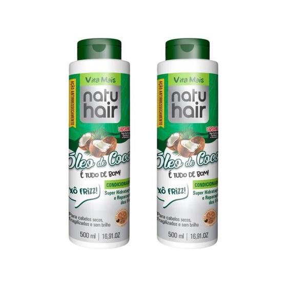 Imagem de Condicionador Natuhair 500Ml Oleo De Coco - Kit Com 2Un