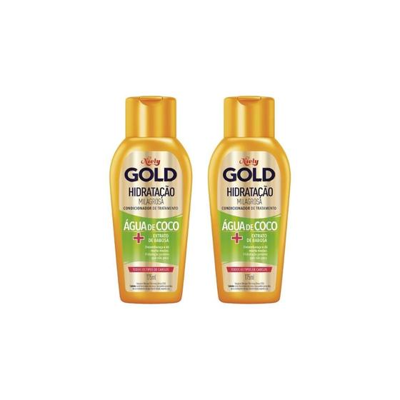 Imagem de Condicionador Niely Gold 175Ml Agua De Coco - Kit C/2Un