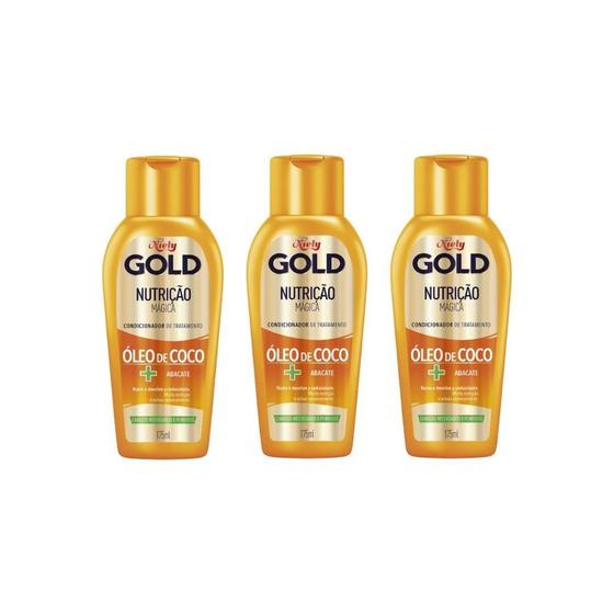 Imagem de Condicionador Niely Gold 175Ml Nutriçao Poderosa - Kit C/3Un