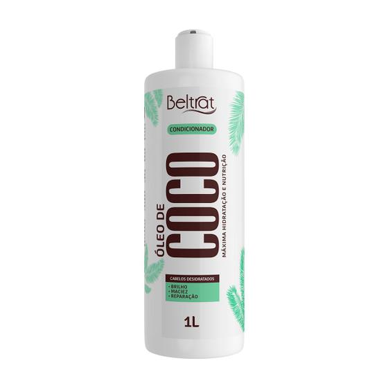 Imagem de condicionador profissional com óleo de coco e d-pantenol para cabelos desidratados1 litro beltrat