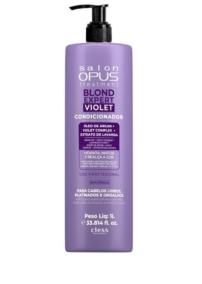 Imagem de Condicionador Salon Opus Blond Expert Cless 1L Hidrata Matiza Realça Cor de Cabelos Loiros Grisalhos