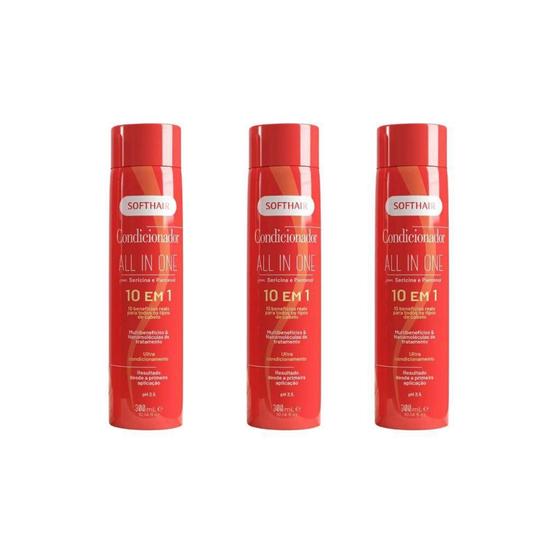 Imagem de Condicionador Soft Hair 300Ml All In One - Kit Com 3Un