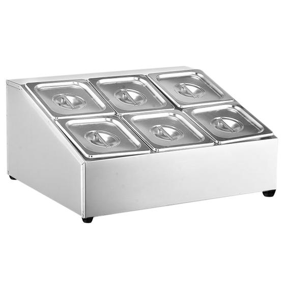 Condimentadora Pizzaiolo Pizzarola 6 cubas Dp 1/6x100 Tampa Menor preço em Condimentadora Pizzaiolo Pizzarola 6 cubas Dp 1/6x100 Tampa